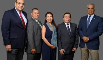 Junta Directiva WBO - periodo 2019-2023. De izquierda a derecha los Sres. Álvaro Alpízar - Costa Rica, Emilio Aguiar - Ecuador, Patricia Siles - Perú, Ricardo Sanabria - Colombia y Armando Rivas - República Dominicana.